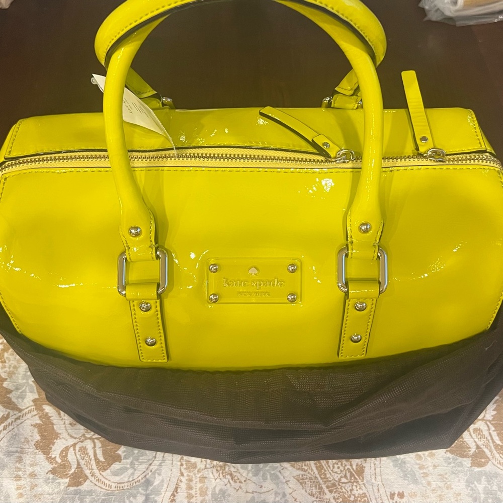 Kate Spade ♠️ Flicker Melinda Satchel firefly yellow NWT